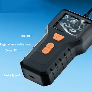 Telecamera endoscopica con dysplay 2” 5 metri 8 led zoom 2X HD 1080P