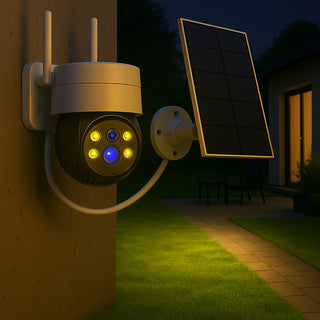 Telecamera WI-FI con pannello solare motorizzata 4 led a colori