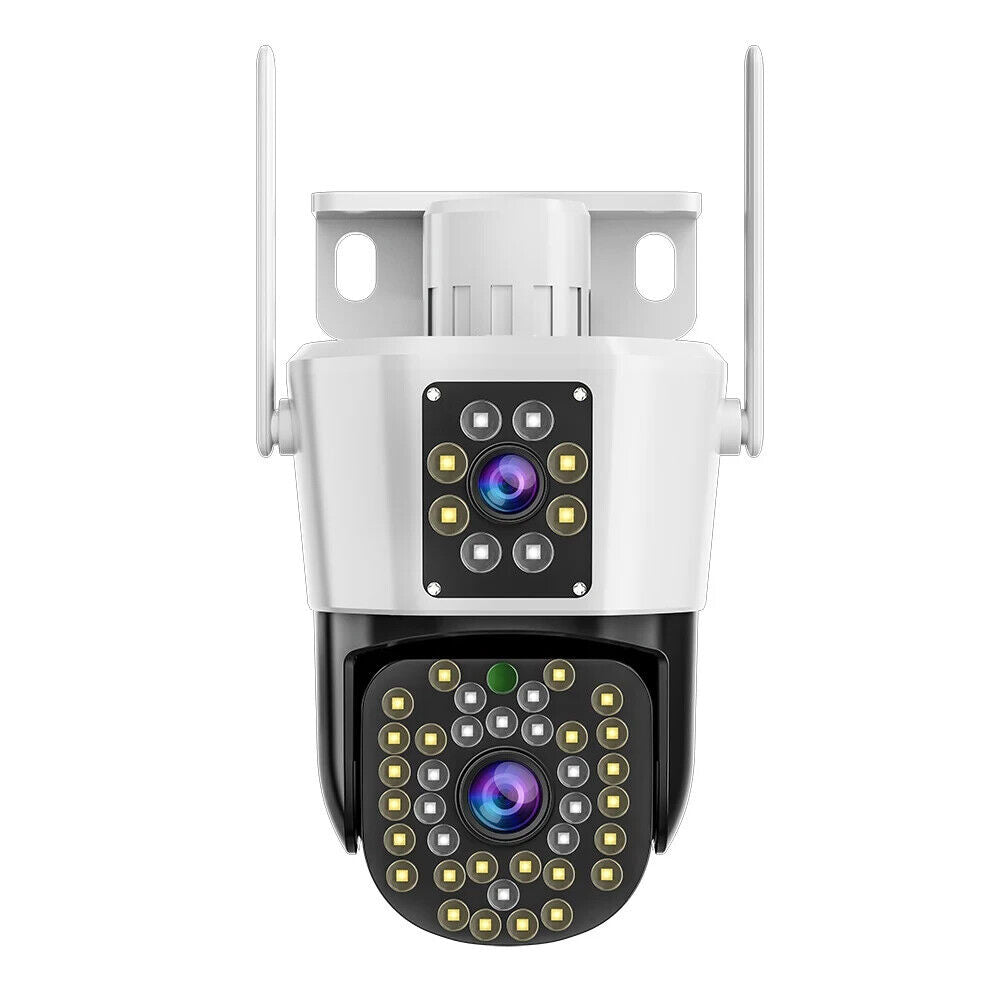Telecamera di videosorveglianza wi fi 2 obbiettivi full hd 2 mpx audio e video videocamera motorizzata 8 infrarossi e 36 led