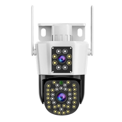 Telecamera di videosorveglianza wi fi 2 obbiettivi full hd 2 mpx audio e video videocamera motorizzata 8 infrarossi e 36 led