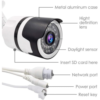 Telecamera per videosorveglianza wi fi 36 led infrarossi Ip camera con lente da 3.6 mm hd 1080P 3.0Mpx con App
