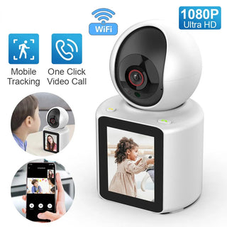 Telecamera WiFi Full HD 1080P con monitor 2,8” con videochiamata