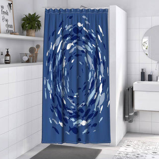 Tenda doccia impermeabile PVC 180x200 cm 12 ganci motivo con pesci
