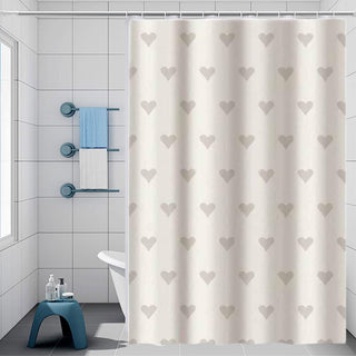 Tenda doccia impermeabile PVC 180x200 cm 12 ganci motivo  cuori