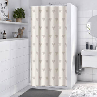 Tenda doccia impermeabile PVC 180x200 cm 12 ganci motivo  cuori
