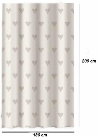 Tenda doccia impermeabile PVC 180x200 cm 12 ganci motivo  cuori