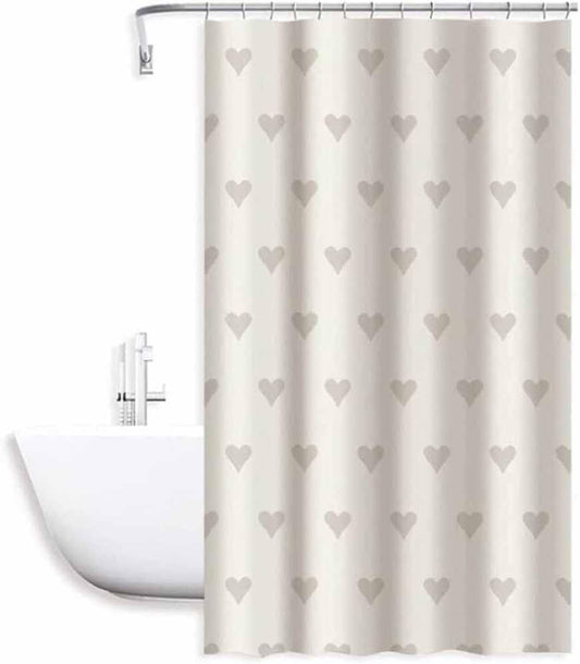 Tenda moderna per doccia vasca da bagno impermeabile pvc 12 ganci decorata con cuori 180x200 cm