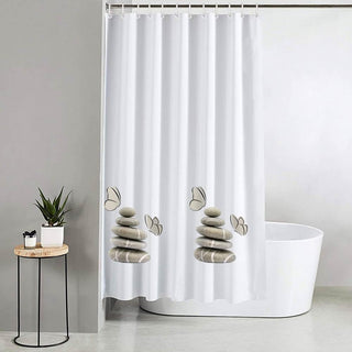 Tenda doccia impermeabile PVC 240x200 cm 12 ganci motivo sassi