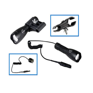 Torcia led ricaricabile tattica alta potenza con zoom attacco fucile