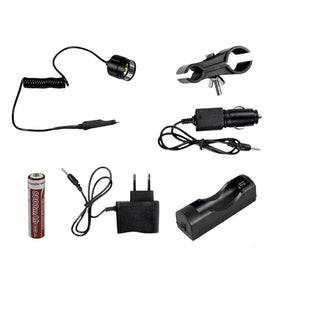 Torcia led ricaricabile tattica alta potenza con zoom attacco fucile