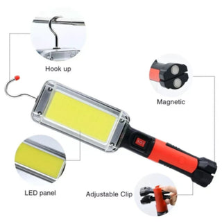 Torcia da lavoro led ricaricabile gancio 20W base calamitata a pinza