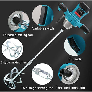 Impastatore elettrico 1500W trapano miscelatore con frusta 6 velocità