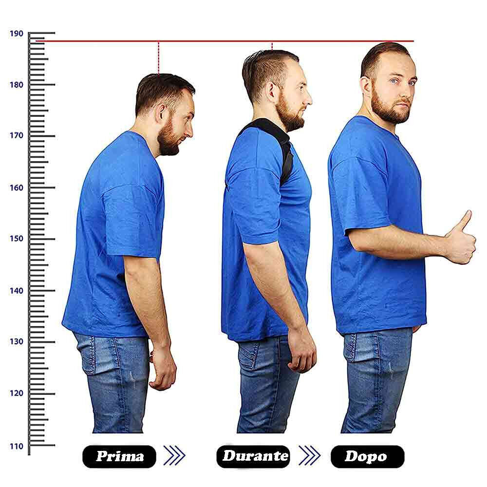 Tutore per postura supporto per cavicola spalle con bretelle regolabile chiusura strappo