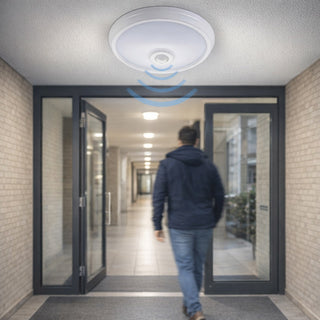 Plafoniera led con sensore di movimento 15 watt luce fredda 6500k