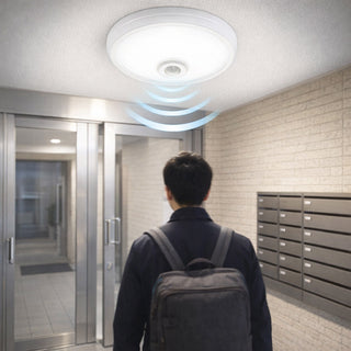 Plafoniera led con sensore di movimento 15 watt luce fredda 6500k