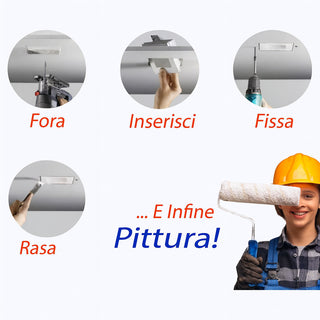 Portafaretto doppio incasso in gesso a scomparsa tondo x faretti GU10