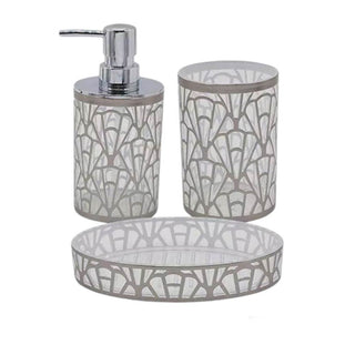 Accessori bagno argento contemporaneo dispenser bicchiere piattino