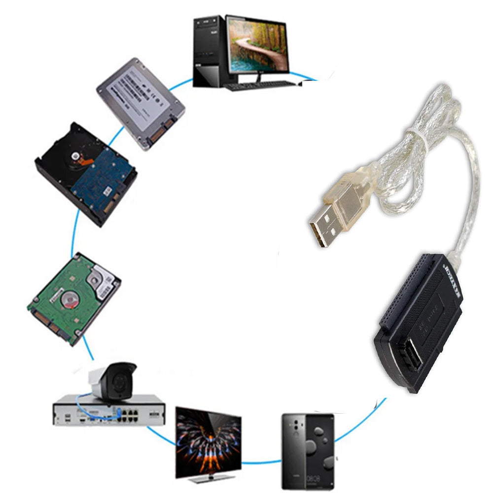Cavo adattatore convertitore IDE sata 3,5 e 2,5" HD pc porta USB 2.0 hard disk