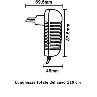 Alimentatore 24 watt trasformatore 12V 2A con spina e jack in uscita