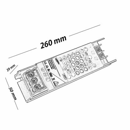 Alimentatore slim stabilizzato 12v 300 watt switch trasformatore 25 mha per videosorveglianza e led