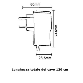 Alimentatore 12 watt trasformatore 12V 1A con spina e jack in uscita