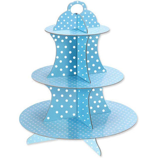Alzatina 3 ripiani con pois in cartone per muffin cupcake dolci