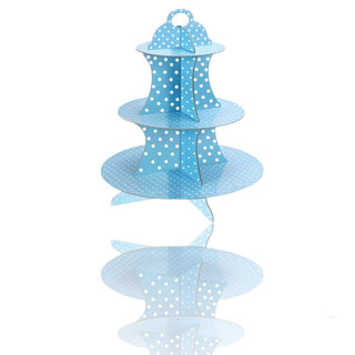 Alzatina 3 ripiani con pois in cartone per muffin cupcake dolci