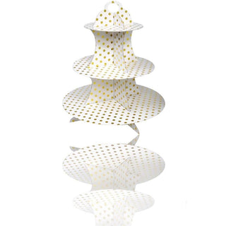 Alzatina 3 ripiani con pois in cartone per muffin cupcake dolci