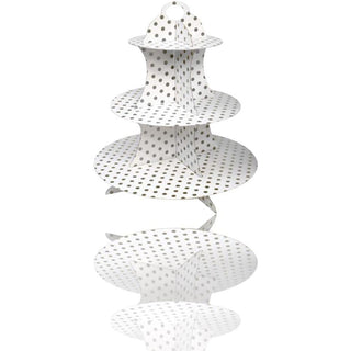 Alzatina 3 ripiani con pois in cartone per muffin cupcake dolci