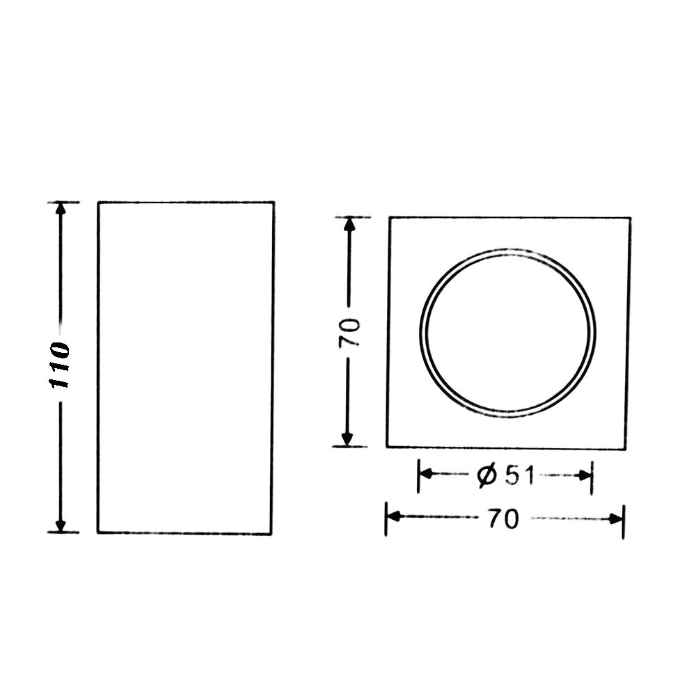 Applique da soffitto portafaretto in gesso a cubo verniciabile con attacco gu10 110x70mm supporto per faretti