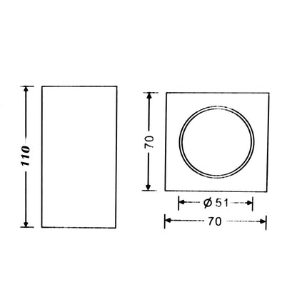 Applique da soffitto portafaretto in gesso a cubo verniciabile con attacco gu10 110x70mm supporto per faretti