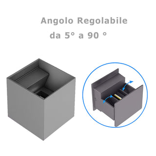 Applique a parete LED tecnologia CCT 12 W doppia emissione luce IP65