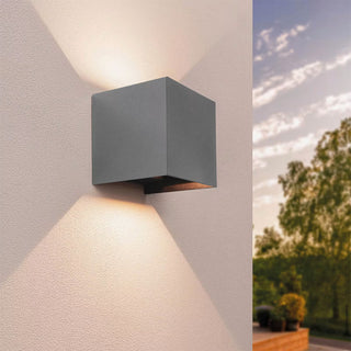 Applique da parete LED COB 12 watt grigio doppia emissione luce IP55