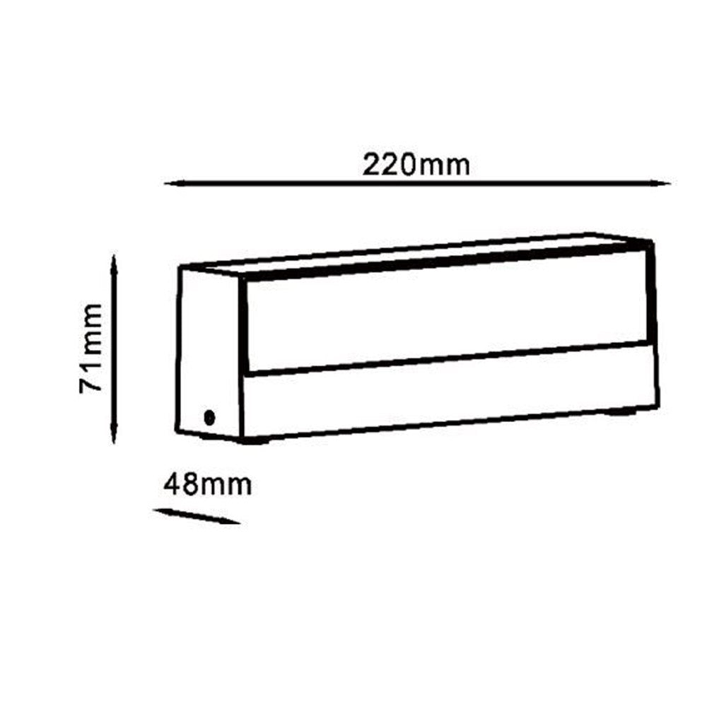 Applique led da esterno a doppia emissione up & down 14 watt tecnologia cct 3 tonalità di luce IP65