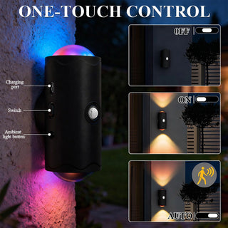 Applique a led ricaricabile RGB con sensore crepuscolare di movimento