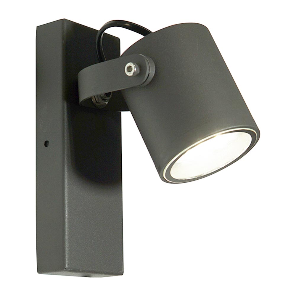 Applique da parete orientabile con attacco GU10 lampada da muro grigio luce da esterno IP44