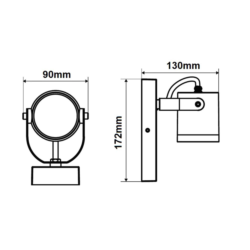 Applique da parete orientabile con attacco GU10 lampada da muro grigio luce da esterno IP44