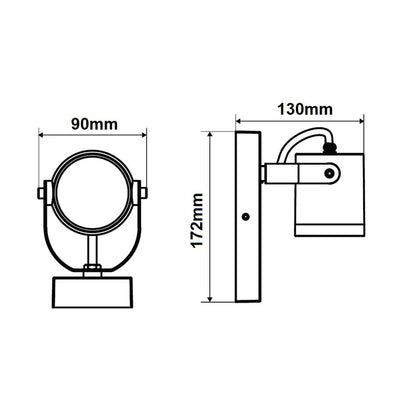 Applique da parete orientabile con attacco GU10 lampada da muro grigio luce da esterno IP44