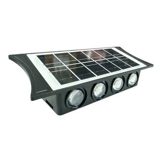 Applique doppia emissione pannello solare 8 e 12 led 2 colori di luce