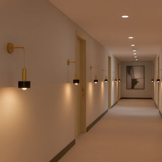 Applique moderna bronzo minimal con diffusore cilindrico nero E27