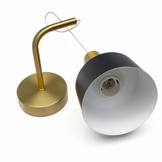 Applique moderna bronzo minimal con diffusore cilindrico nero E27