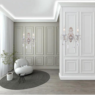 Applique candelabro con pendenti  stile retrò attacco E14 1 2 bracci