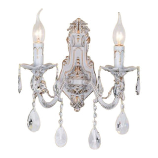 Applique candelabro con pendenti  stile retrò attacco E14 1 2 bracci
