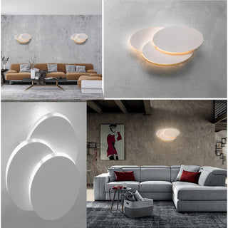 Applique led 3 ovali 12 watt da parete bianca luce 6500k 3000k 4000k