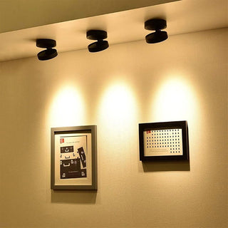 Applique orientabile 1 led cob 7 watt luce da parete soffitto nero