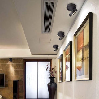 Applique orientabile 1 led cob 7 watt luce da parete soffitto nero