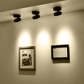 Applique orientabile 1 led cob 7 watt luce da parete soffitto nero