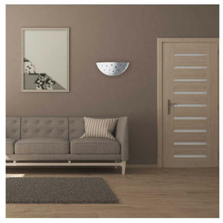 Applique gesso mezza luna traforato verniciabile lampada da parete R7S