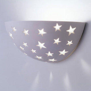 Applique gesso mezza luna traforato verniciabile lampada da parete R7S