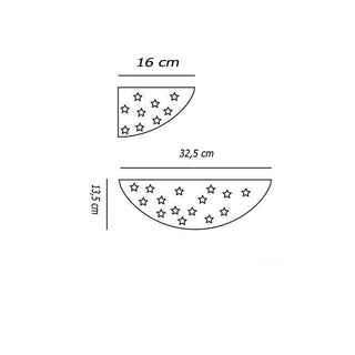 Applique gesso mezza luna traforato verniciabile lampada da parete R7S